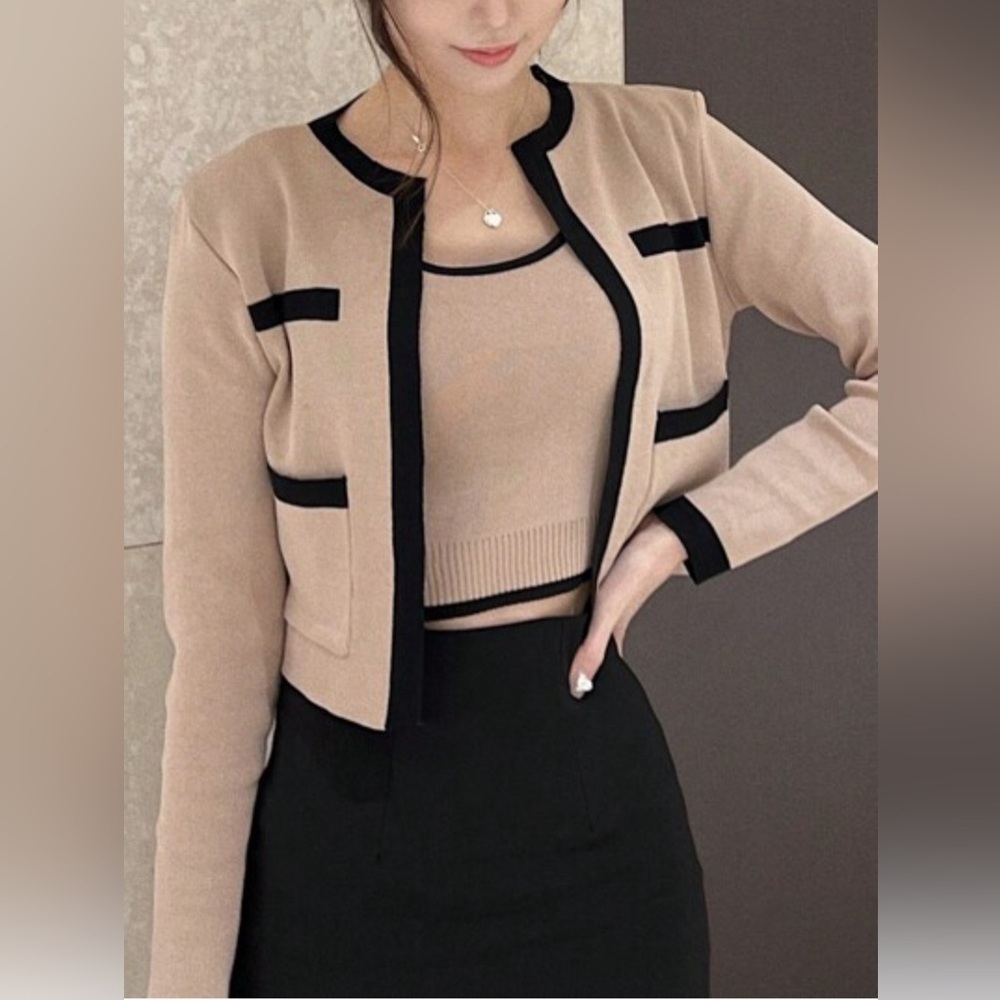 NWOT 2-Piece Crop Cardigan and Cami Set - Picture 2 of 8